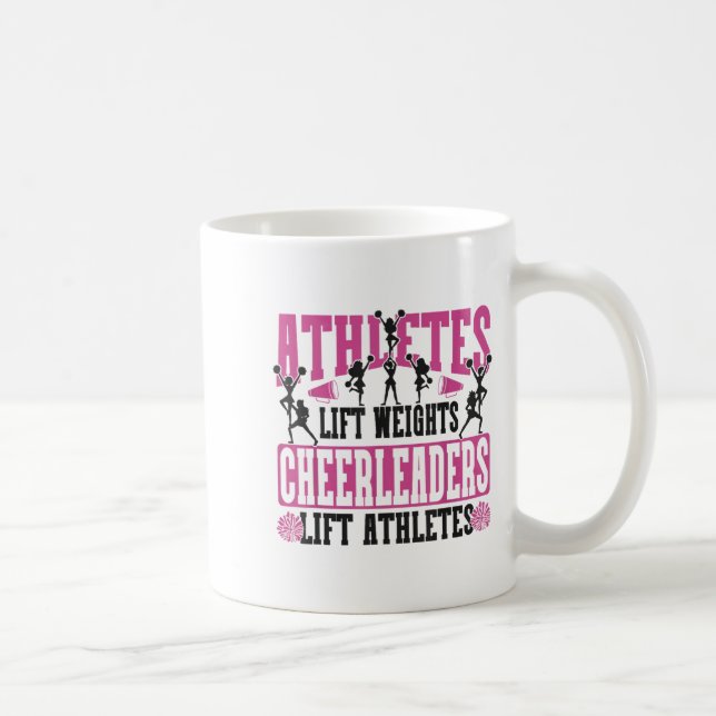 Cheer Cheerleading Athletes Lift Weights Cheerlead Kaffemugg (Höger)