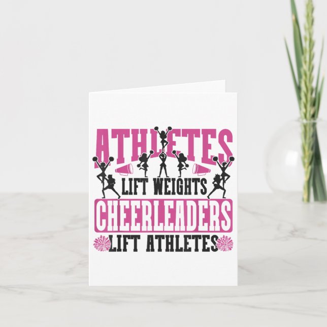 Cheer Cheerleading Athletes Lift Weights Cheerlead Kort (Framsida)