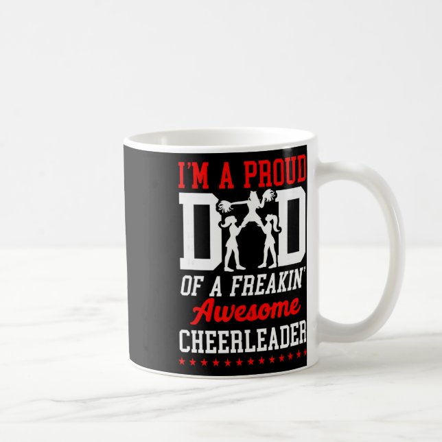 Cheer Cheerleading Pappa Far Jag Är En Stolt Pappa Kaffemugg (Höger)