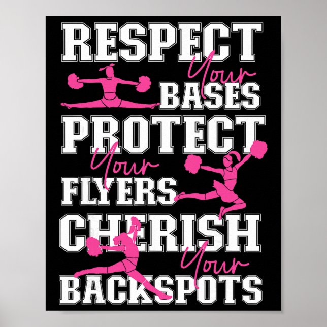 Cheer Cheerleading Respektera Din Ses Skydda Din F Poster (Framsidan)
