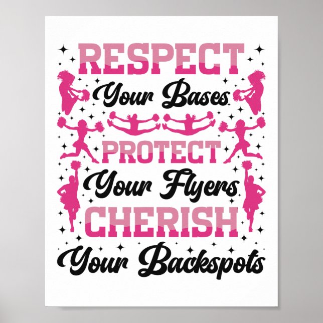 Cheer Cheerleading Respektera Din Ses Skydda Din F Poster (Framsidan)