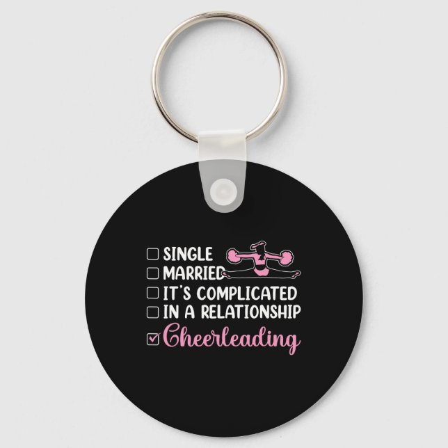Cheer Cheerleading Singel Gift Komplicerat Nyckelring (Framsida)