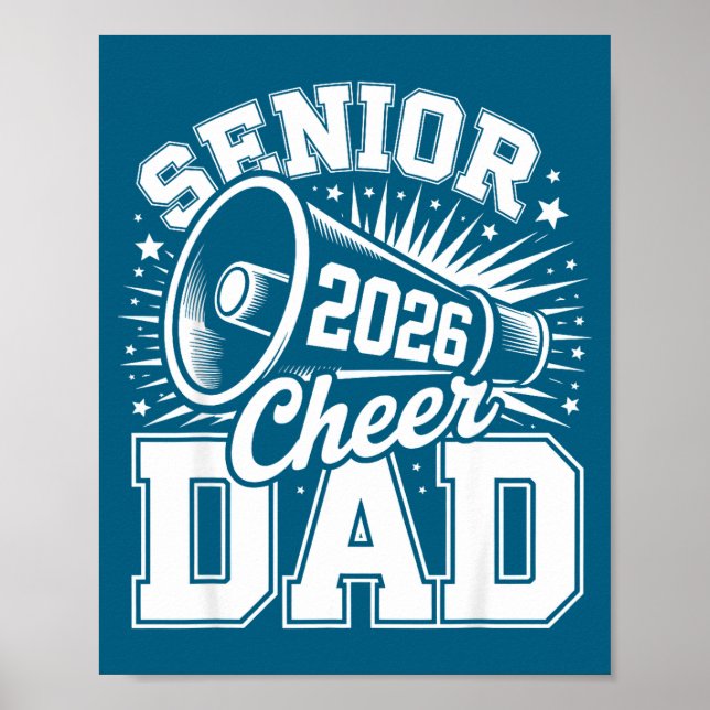 Cheer Class Senior 2026 Proud 2026 Dad Cheerleader Poster (Framsidan)