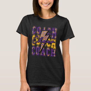 Cheer Coach Blixt Bolt Cheer Leopard Lila Go T Shirt