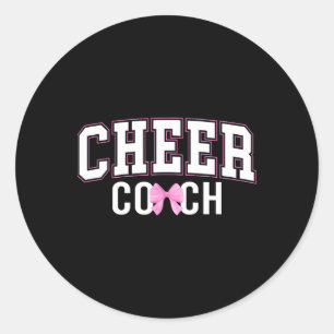 Cheer Coach Coquette Cheerleader Tränare Cheerlead Runt Klistermärke
