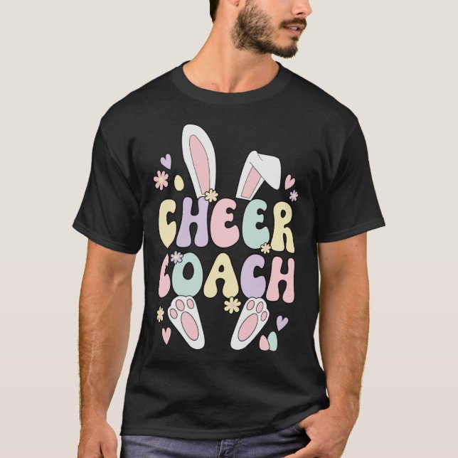 Cheer Coach Easter Bunny Cheerleading Coach Easter T Shirt (Framsida)