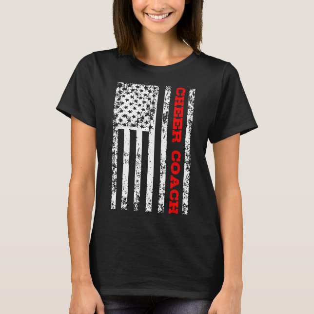 Cheer Coach Flagga T Shirt (Framsida)