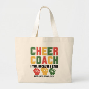 CHEER COACH I Yell för jag bryr mig om Anpassnings Jumbo Tygkasse