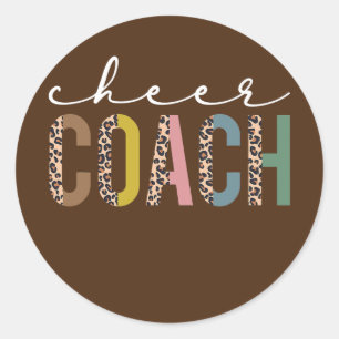Cheer Coach Leopard Best Cheer Coach någonsin Runt Klistermärke