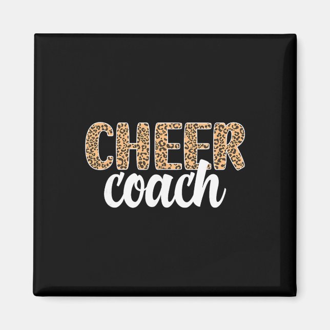 Cheer Coach Leopard Cheerleading-tränare  Magnet (Framsidan)