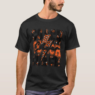 Cheer Coach Lightning Bolt Cheer Leopard Orange Bl T Shirt