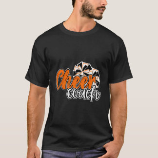 Cheer Coach Top Pom Poms Orange Mascot Färg Scho T Shirt