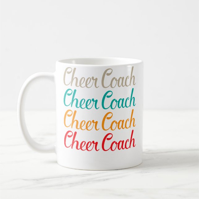 Cheer Coach Typografi För Cheerleading Co Kaffemugg (Vänster)