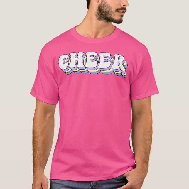 Cheer Colorblock Letter Cheerleading Athlete T Shirt (Framsida)