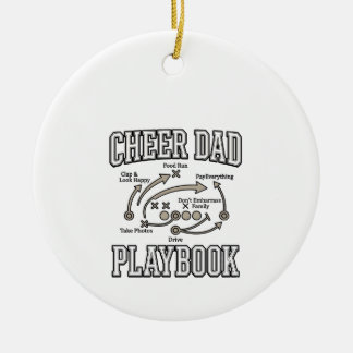 Cheer Dad Playbook Vintage Vector T-Shirt Design_1 Julgransprydnad Keramik