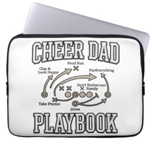 Cheer Dad Playbook Vintage Vector T-Shirt Design_1 Laptop Fodral