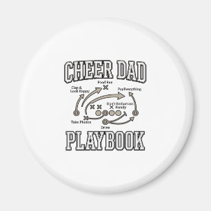 Cheer Dad Playbook Vintage Vector T-Shirt Design_1 Magnet