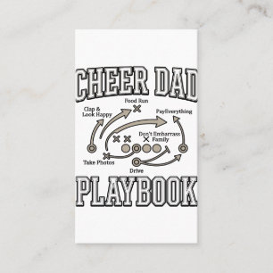 Cheer Dad Playbook Vintage Vector T-Shirt Design_1 Visitkort
