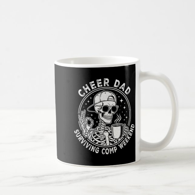 Cheer Dad Surviving Comp Weekend Skeleton Coffee F Kaffemugg (Höger)