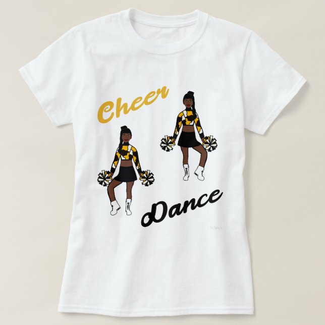 Cheer/ Dance T-Shirt (Gult Camo) (Design framsida)