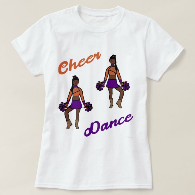 Cheer/Dance T-Shirt Lila Orange ) (Design framsida)