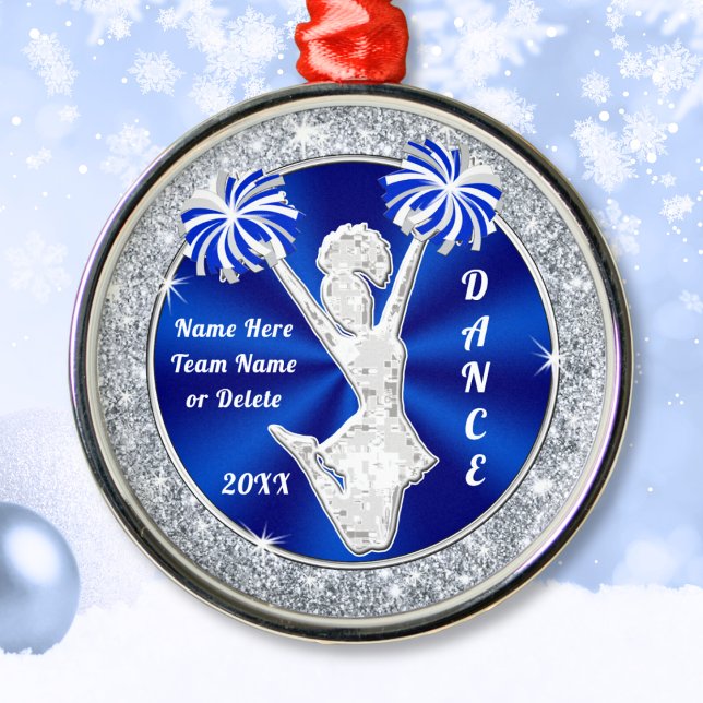 Cheer Dance Team presenterar julprydnader Julgransprydnad Metall (Cheerleading Ornaments. Cheerleader Christmas Gifts. Cheer Christmas Ornaments. Cheer Squad Gifts.)