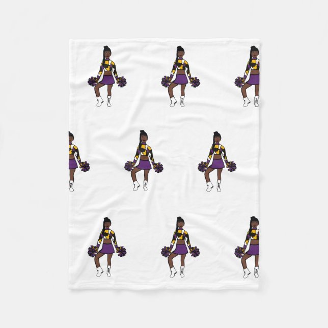 Cheer/ Dancer Fleece Blanket Lila Gult Camo (Framsidan)
