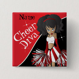 Cheer Diva Girl Cheermanager i Red Knapp