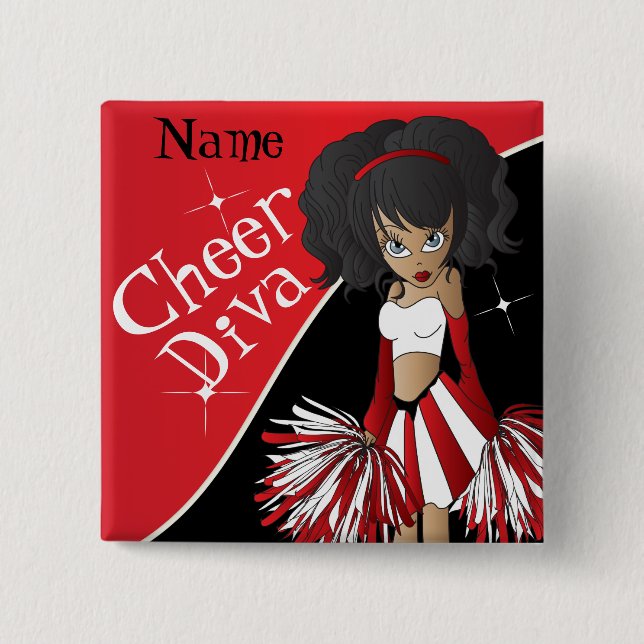 Cheer Diva Girl Cheermanager i Red Knapp (Framsida)