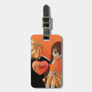 Cheer Diva Orange Cheerleader Bagagebricka