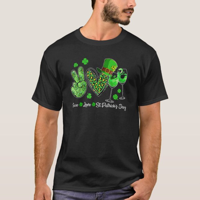 Cheer Drinking Peace Kärlek St patrick's day Irish T Shirt (Framsida)