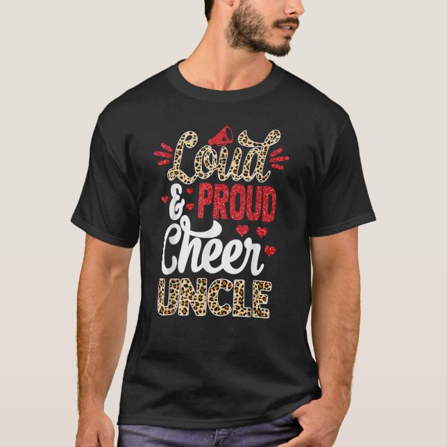 Cheer farbror Biggest Fläkt Leopard Print and Pom  T Shirt (Framsida)