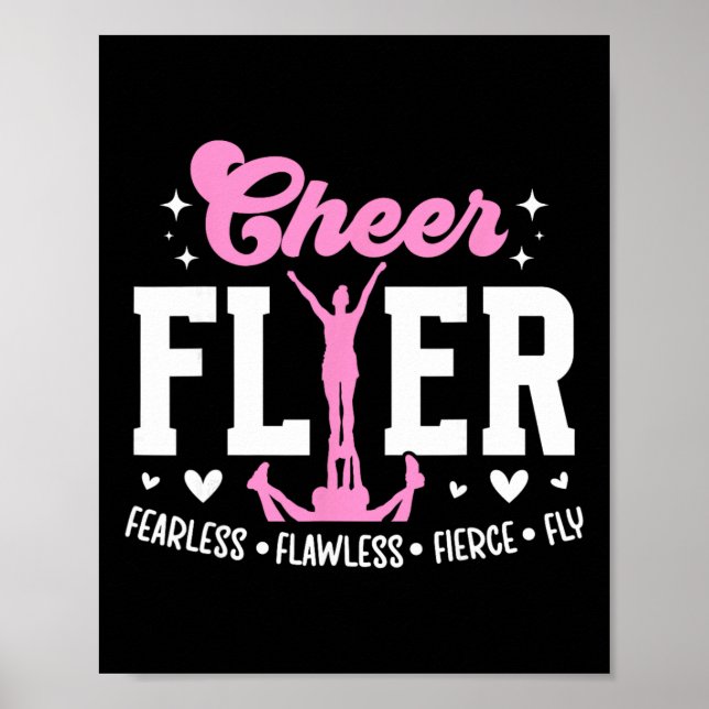 Cheer Flyer Räddlös Flawless Vild Cheerleading  Poster (Framsidan)