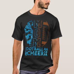 Cheer Football Cheerlead Mamma i båda Messy Bun T Shirt