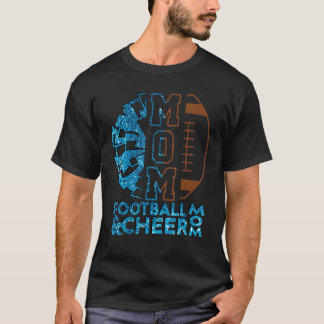 Cheer Football Cheerlead Mamma i båda Messy Bun T Shirt