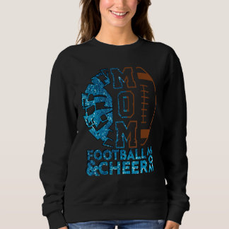 Cheer Football Cheerlead Mamma i båda Messy Bun T Shirt