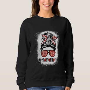 Cheer Football Cheerlead Mamma i båda Messy Hair T Shirt