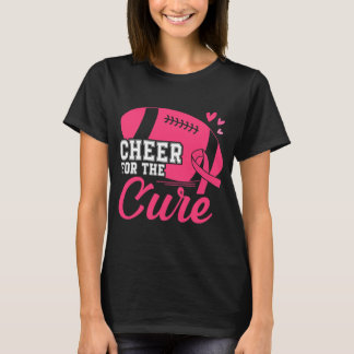 Cheer för Rosa Ribbon Football Breast T Shirt