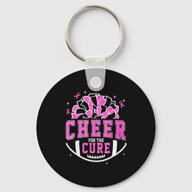 Cheer For The Breast Cancer Awareness Cheerleader  Nyckelring (Framsida)