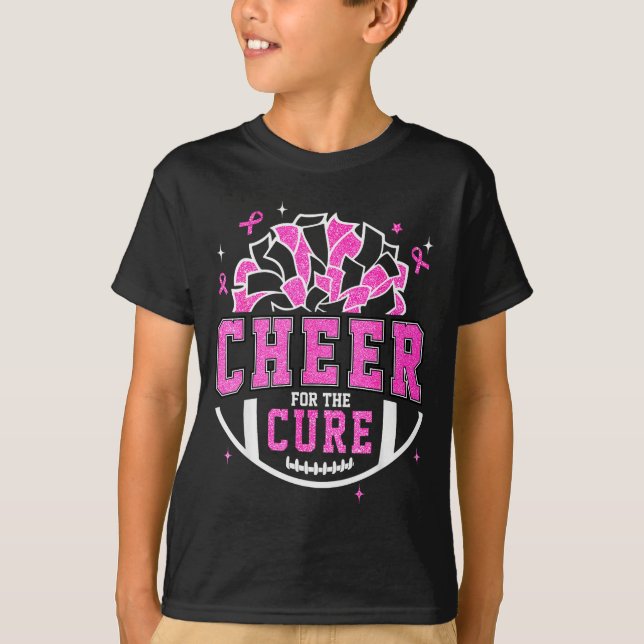 Cheer For The Breast Cancer Awareness Cheerleader  T Shirt (Framsida)