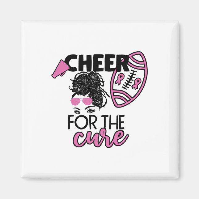Cheer for the Cure Footbyll Breast Cancer Awarenes Magnet (Framsidan)