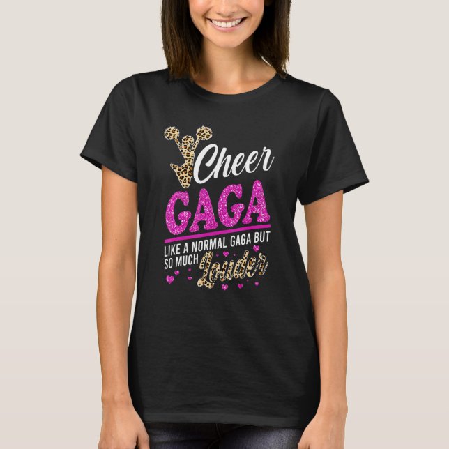 Cheer Gaga Biggest Fläkt Leopard Print and Pom Pom T Shirt (Framsida)