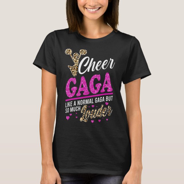 Cheer Gaga Biggest Fläkt Leopard Print and Pom Pom T Shirt (Framsida)