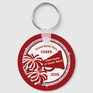 Cheer Gift Bag Ideas, Personlig Red White Cheer Nyckelring