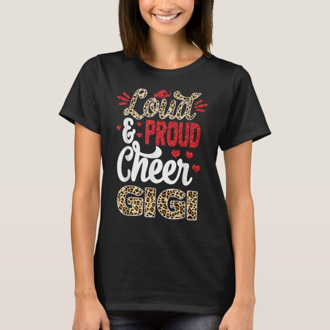 Cheer Gigi Biggest Fläkt Leopard Print and Pom Pom T Shirt (Framsida)