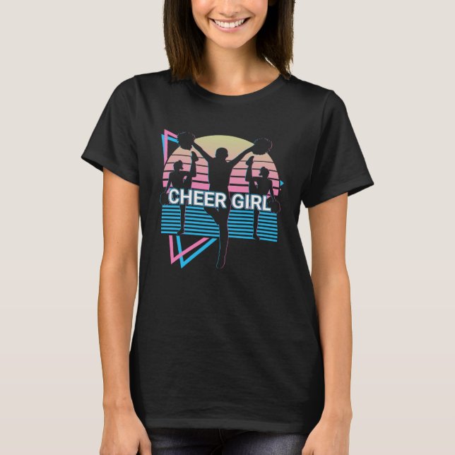 Cheer Girl Cheerleader Retro Cheeerleading T Shirt (Framsida)