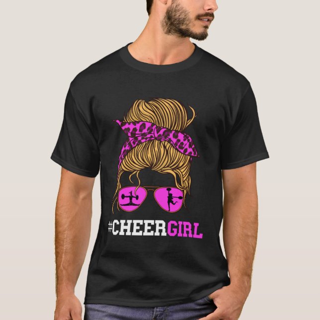 Cheer Girl Cheerleader Scarf Cheerleading Sunglass T Shirt (Framsida)