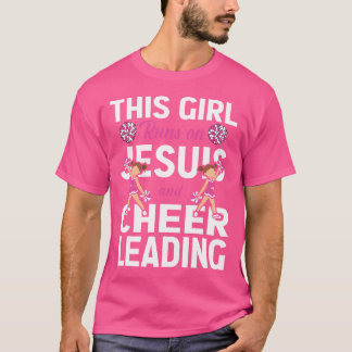 Cheer Girl Den här tjejen kör på Jesus och Cheerle T Shirt