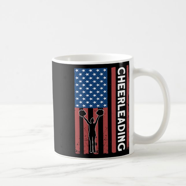 Cheer Girl Usa Flagga Cheerleading  Kaffemugg (Höger)