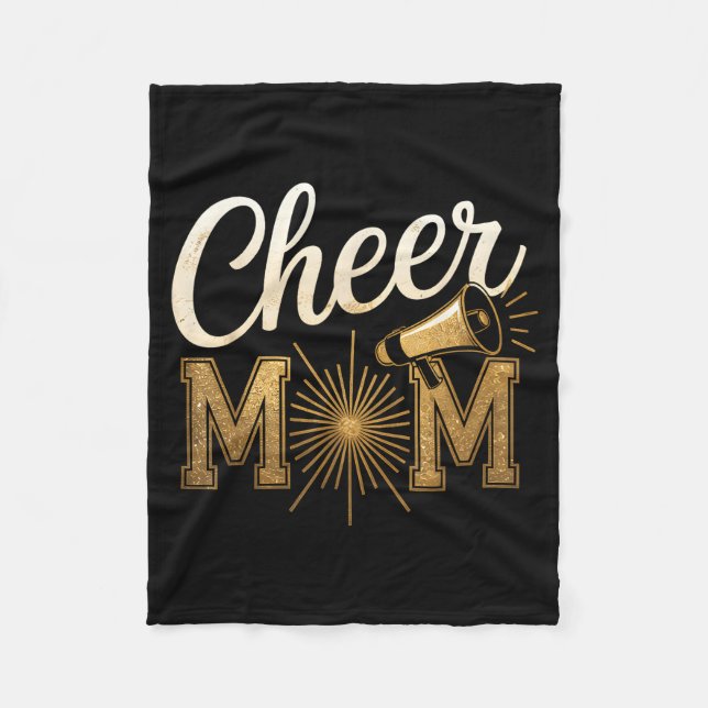 Cheer Gold Cheerleader Cheerleading Mom Game Day D Fleecefilt (Framsidan)